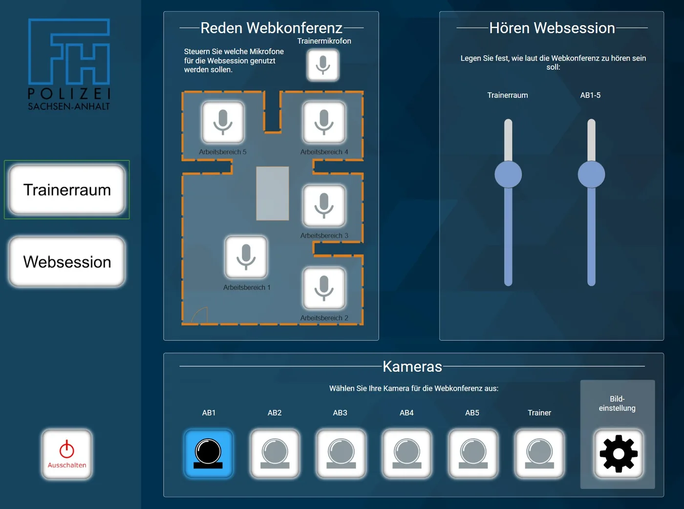 Detailansicht einer grafisch gestalteten Steuerungsseite
