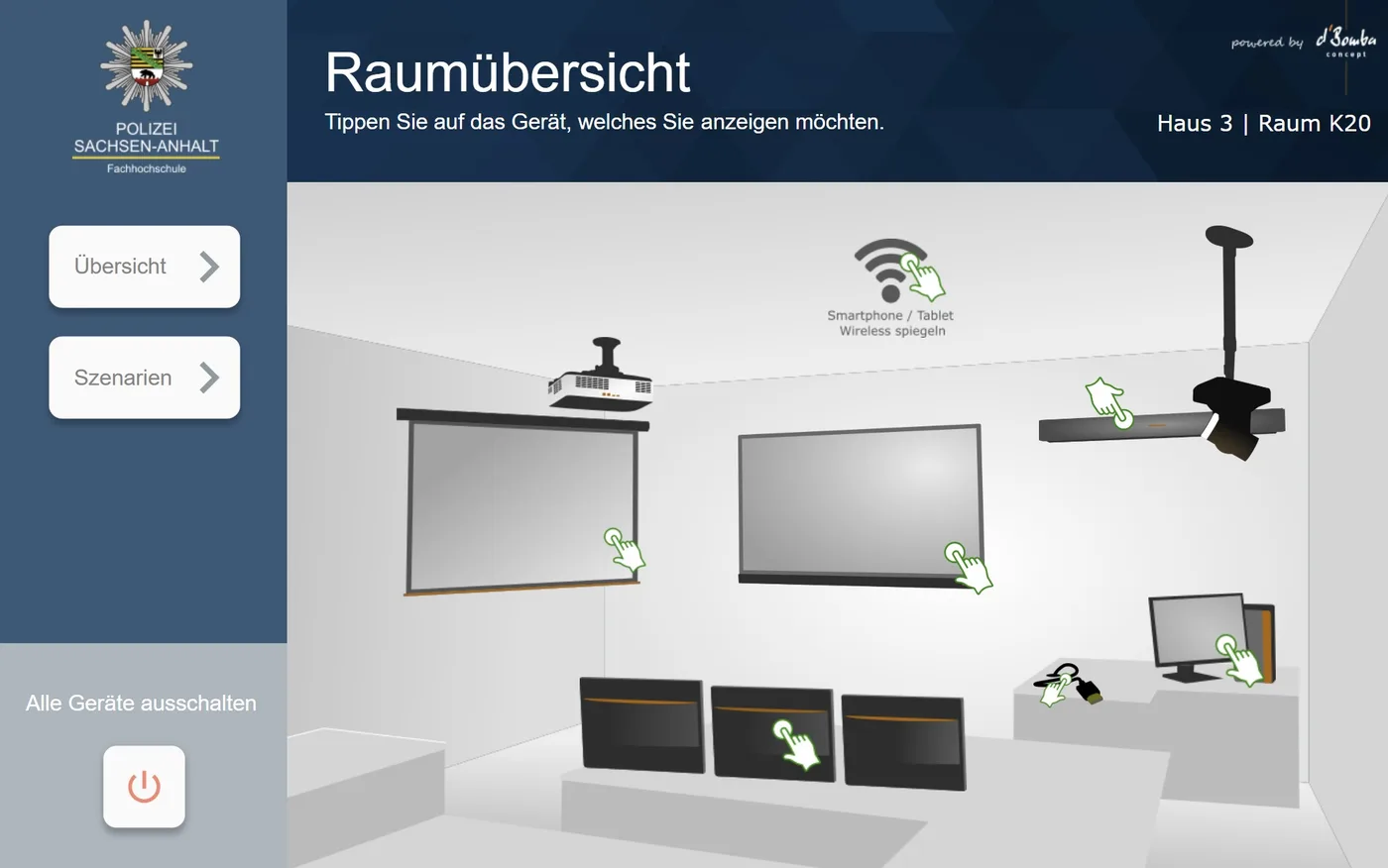 Bedienoberfläche in realer Anwendungssituation